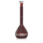 Brand Blaubrand мерная колба 250 мл из темного стекла с пробкой из ПП (сертификат ISO)