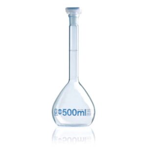 Brand Blaubrand стеклянная мерная колба 150 мл со шлифом NS 14/23 и пробкой из ПП (сертификат ISO)