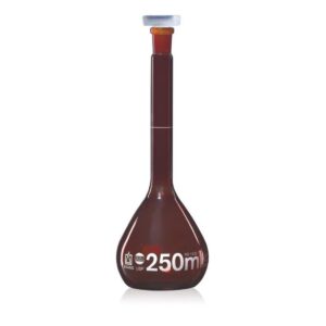 Brand Blaubrand мерная колба 500 мл из темного стекла с пробкой из ПП (индивидуальный сертификат USP)