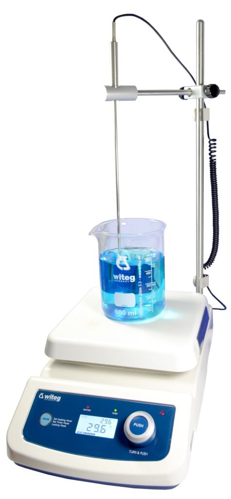 MaXtir 500H-Set (до +500°C, 200×200 мм) — нагревательная плита с датчиком температуры на штативе от Daihan (Witeg)