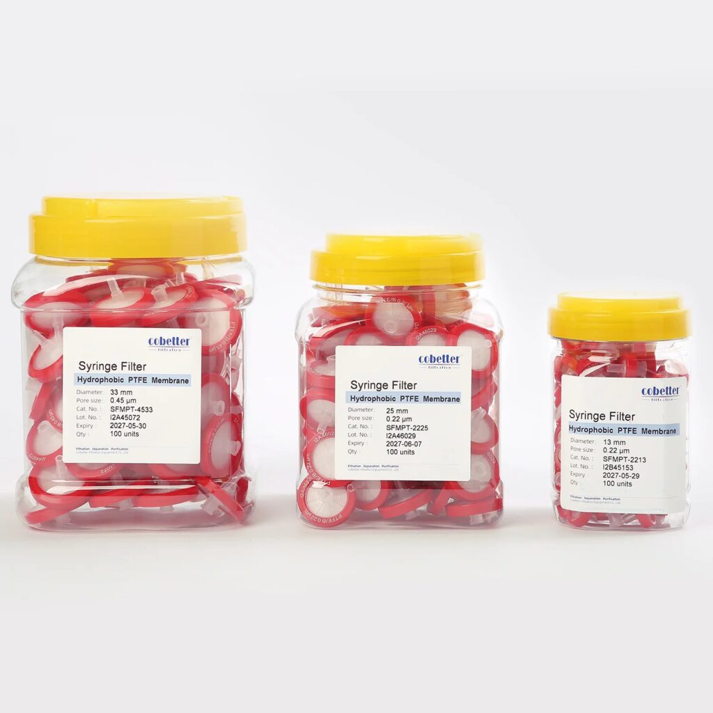 Cobetter PTFE красный гидрофобный шприцевой фильтр