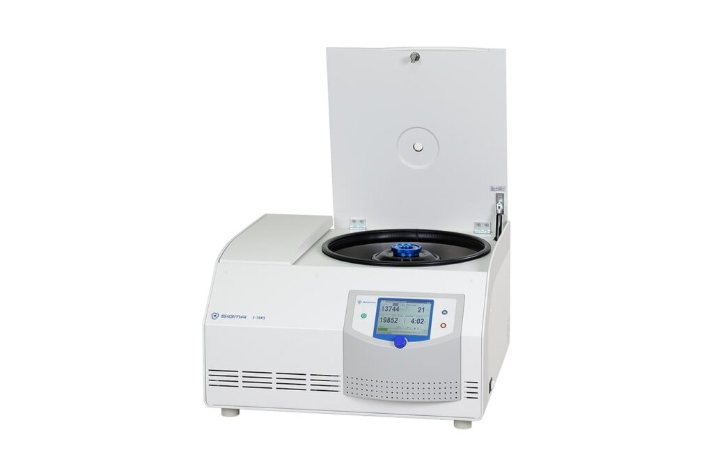 Sigma 3-18KHS (30070 x g, 18000 об/мин) высокоскоростная центрифуга с функциями охлаждения и нагревания
