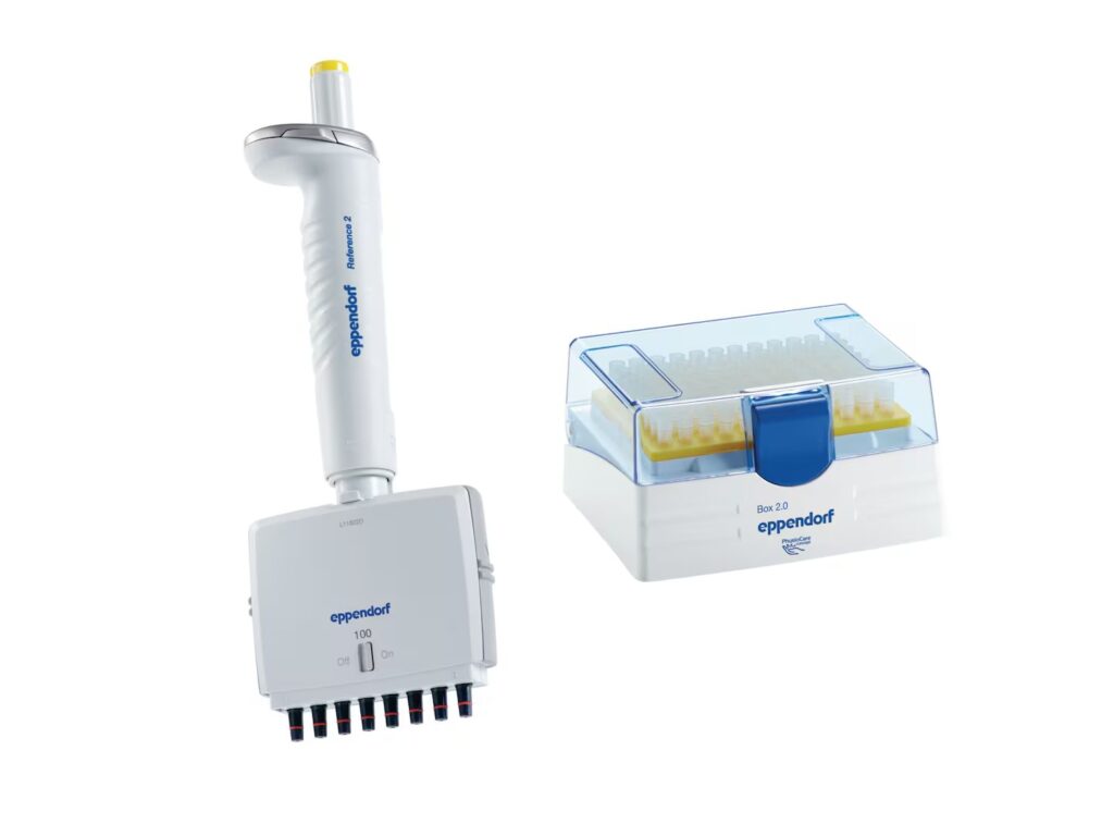 Eppendorf Reference 2 дозатор механический 8-канальный переменного объёма 0,5-10 мкл